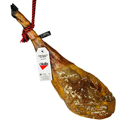 (8-8,5 kg) KOMPLETTES STÜCK - Iberico Bellota 100% Reserve Pata Negra Schinken - Iberische Patanegra Würstchen von OLALLA