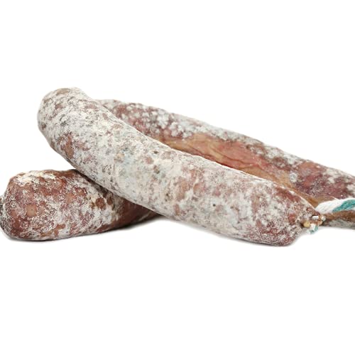 1 Stück 500 gr - Extra White Iberian Chorizo - Pata Negra Iberische Würstchen aus Eichelmast - Vakuumverpackt - Aromatisch und würzig mit einer perfekten Pfefferspitze - Traditionelle Verarbeitung von OLALLA