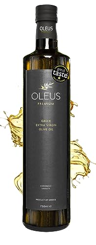 PREMIUM OLIVENÖL - Kaltgepresst | GRIECHENLAND | Zum Kochen / Braten | EXTRA VIRGIN (Vergine) | OLEUS | mild, fruchtig | 100% Koroneiki - Oliven | Messinia | Geschenk | 750ml Glas-Flasche von OLEUS PREMIUM