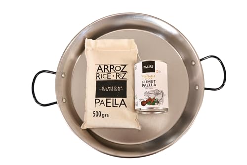 Paella-Gemüse-Set für 6 Personen - OLMEDA ORIGENES (Reis, Paella-Pfanne, Fumet, Olivenöl, Paprika aus Paprika) von OLMEDA ORIGENES