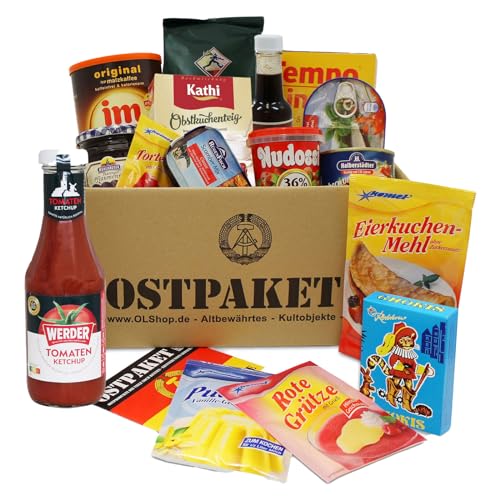 OLShop AG Ostpaket Ostalgische Mahlzeit mit 16 typischen Produkten der DDR, Spezialitäten Spezialitätenpaket Geschenkset Ostprodukte Geschenkidee DDR-Paket von OLShop AG