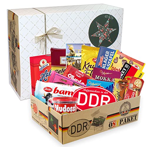Geschenkbox Weihnachten DDR Spezialitäten Schokolade, Schokobox XL Weihnachten Geschenk Ost Produkte von OLShop AG