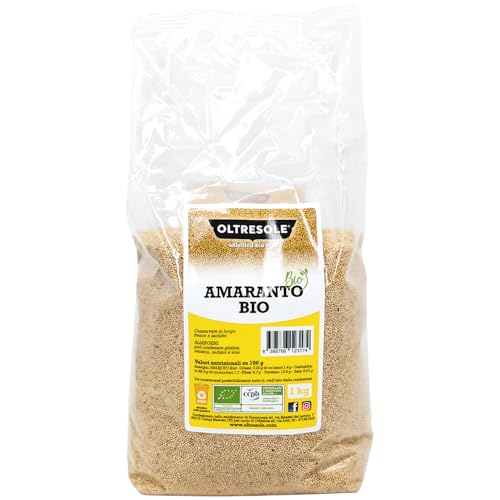 Oltresole, Bio-Amaranth 1 kg, rohes Getreide in Körnern, Samen aus kontrolliert biologischem Anbau, reich an Ballaststoffen, Mineralien und Vitaminen, ideale Verpackung für Familien Oltresole, Bio-Amaranth 1 kg, rohes Getreide in Körnern, Samen aus kontrolliert biologischem Anbau, reich an Ballaststoffen, Mineralien und Vitaminen, ideale Verpackung für Familien von OLTRESOLE