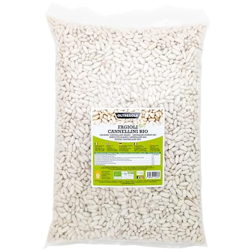 Oltresole, Bio-Cannellini-Bohnen 5 kg, Bio-Trockenhülsenfrüchte aus kontrolliertem Anbau, reich an Ballaststoffen, Vitaminen und Mineralien, ideal für Suppen und Salate, Sparpack Oltresole, Bio-Cannellini-Bohnen 5 kg, Bio-Trockenhülsenfrüchte aus kontrolliertem Anbau, reich an Ballaststoffen, Vitaminen und Mineralien, ideal für Suppen und Salate, Sparpack von OLTRESOLE