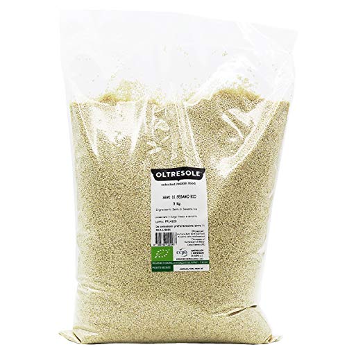 Oltresole, Bio-Sesamsamen 3 kg, rohe Bio-Ölsamen, weißer Sesam, natürlich geschält, ungeröstet, Quelle von Kalzium und Eisen, Sparpackung Oltresole, Bio-Sesamsamen 3 kg, rohe Bio-Ölsamen, weißer Sesam, natürlich geschält, ungeröstet, Quelle von Kalzium und Eisen, Sparpackung von OLTRESOLE