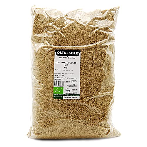 Oltresole, Bio-Vollkorn-Couscous 5 kg, Vollkorn-Hartweizengrießkörner aus biologischem Anbau, ideal für gesunde Nudelgerichte und Beilagen, Großpackung von OLTRESOLE
