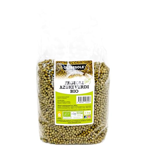 Oltresole, grüne Bio-Adzukibohnen 1 kg, getrocknete Bio-Hülsenfrüchte aus kontrolliertem Anbau, ideal für Suppen, Salate und vegane und vegetarische Rezepte, ideale Packung für Familien Oltresole, grüne Bio-Adzukibohnen 1 kg, getrocknete Bio-Hülsenfrüchte aus kontrolliertem Anbau, ideal für Suppen, Salate und vegane und vegetarische Rezepte, ideale Packung für Familien von OLTRESOLE