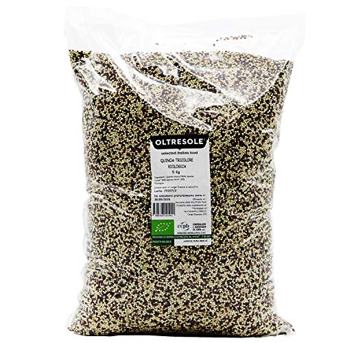 Oltresole, Bio Dreifarbiger Quinoa 5 kg, Mischung aus rotem, weißem und schwarzem Bio-Quinoa, Superfood, reich an Proteinen und Ballaststoffen, ideal für Salate, Suppen und vegane Gerichte Oltresole, Bio Dreifarbiger Quinoa 5 kg, Mischung aus rotem, weißem und schwarzem Bio-Quinoa, Superfood, reich an Proteinen und Ballaststoffen, ideal für Salate, Suppen und vegane Gerichte von OLTRESOLE