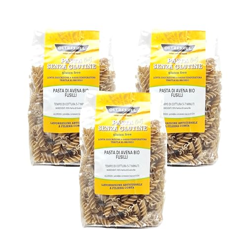 Oltresole - Pasta di Avena Biologica Italiana Gluten Free, Fusilli-Format - Pasta mit 100% Vollkornhafermehl aus italienischem biologischen Anbau, glutenfrei, Packung mit 3 Packungen à 350 g Oltresole - Pasta di Avena Biologica Italiana Gluten Free, Fusilli-Format - Pasta mit 100% Vollkornhafermehl aus italienischem biologischen Anbau, glutenfrei, Packung mit 3 Packungen à 350 g von OLTRESOLE