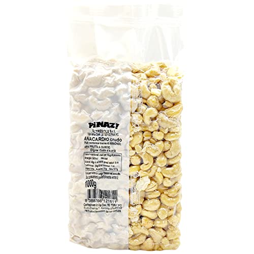 Oltresole - Natural Raw Cashews 1 Kg - ungeröstet und ohne Salz, ideal als Snack, ausgewählte Trockenfrüchte in vakuumverpackter Verpackung von OLTRESOLE