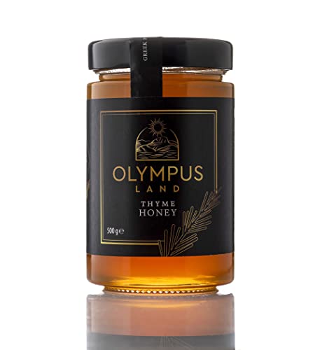 Olympus Land Roher Honig | Griechischer Thymianhonig | Natürlicher, Reiner, Kaltgepresster | Premium Qualität (500gr) von OLYMPUS LAND
