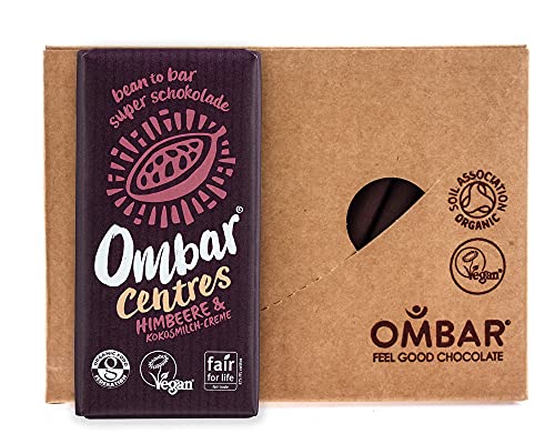 Ombar - CENTRES Himbeere und Kokosmilch bio Roh-Schokolade - 35 g - 10er Pack von OMBAR