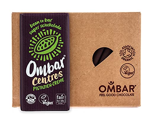 Ombar Centres Pistazie Bio Rohschokolade - cremig gefüllt 10er Pack (10 x 35 g) von OMBAR