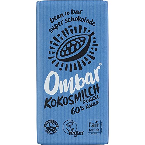 Ombar - Kokosmilch Dunkel Bio Roh-Schokolade - 35 g - 10er Pack von OMBAR