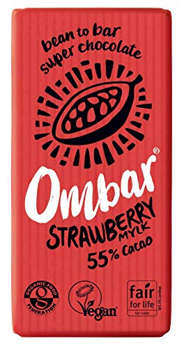 Ombar Raw Chocolate | Strawberry Mylk Raw Chocolate | 4 x 35g von OMBAR