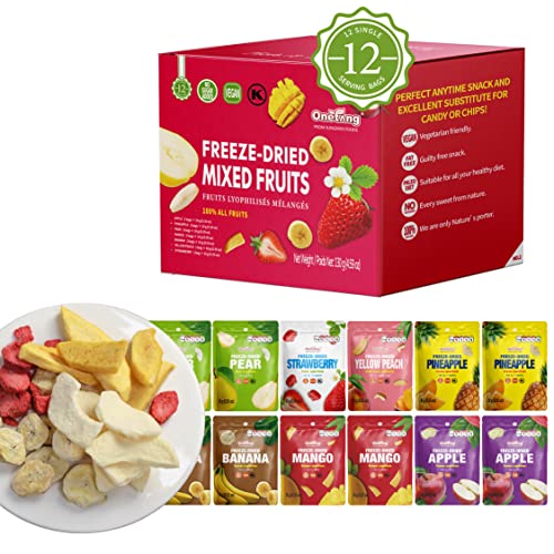 ONETANG gefriergetrocknete Früchte mix, Früchte Snacks, Früchtemix, Fruchtmischung,12er Pack, Freeze Dried Mixed Fruits, Fruit Snacks, gentechnikfrei, kein Zuckerzusatz, glutenfrei, vegan, 130g ONETANG gefriergetrocknete Früchte mix, Früchte Snacks, Früchtemix, Fruchtmischung,12er Pack, Freeze Dried Mixed Fruits, Fruit Snacks, gentechnikfrei, kein Zuckerzusatz, glutenfrei, vegan, 130g von ONETANG
