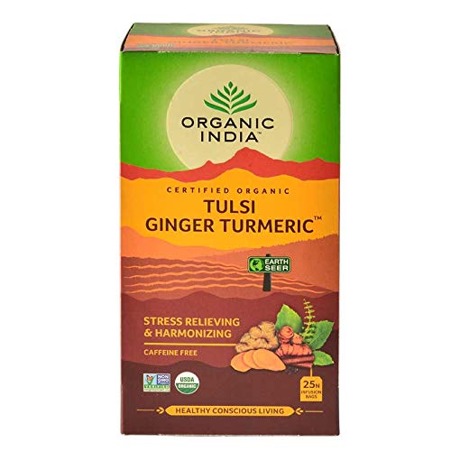 Organic India - Tulsi Ginger Turmeric Tea - Loose Tea Bags, USDA Certified Organic, Caffeine Free - 25 Tea Bags / Pack of 3 von ORGANIC INDIA