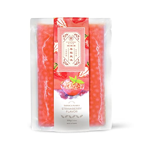 Authentische Taiwan Instant Tapioka-Perlen Boba – Trauben-Geschmack, 500 g (Strawberry) von ORIENTAL TEA BOX