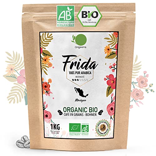 ORIGEENS BIO Kaffeebohnen 1kg | Biologische Arabica Kaffee Ganze Bohnen | Single Origin Mexiko Frida | Säurearm | Traditionelle Röstung von Origeens