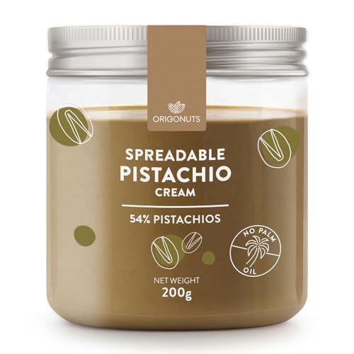 ORIGONUTS Pistaziencreme Dubai Schokolade 200 g mit 54% Pistazien Aufstrich Süß Pistazienmus Streichfähige Pistazien Creme Perfekt für Krapfen Käsekuchen Croissant Desserts Brotaufstrich ohne Palmöl ORIGONUTS Pistaziencreme Dubai Schokolade 200 g mit 54% Pistazien Aufstrich Süß Pistazienmus Streichfähige Pistazien Creme Perfekt für Krapfen Käsekuchen Croissant Desserts Brotaufstrich ohne Palmöl von ORIGONUTS Patisserie & Chocolaterie