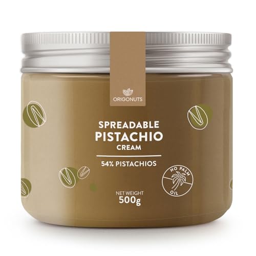 ORIGONUTS Pistaziencreme Dubai Schokolade 500 g mit 54% Pistazien Aufstrich Süß Pistazienmus Streichfähige Pistazien Creme Perfekt für Krapfen Käsekuchen Croissant Desserts Brotaufstrich ohne Palmöl ORIGONUTS Pistaziencreme Dubai Schokolade 500 g mit 54% Pistazien Aufstrich Süß Pistazienmus Streichfähige Pistazien Creme Perfekt für Krapfen Käsekuchen Croissant Desserts Brotaufstrich ohne Palmöl von ORIGONUTS Patisserie & Chocolaterie