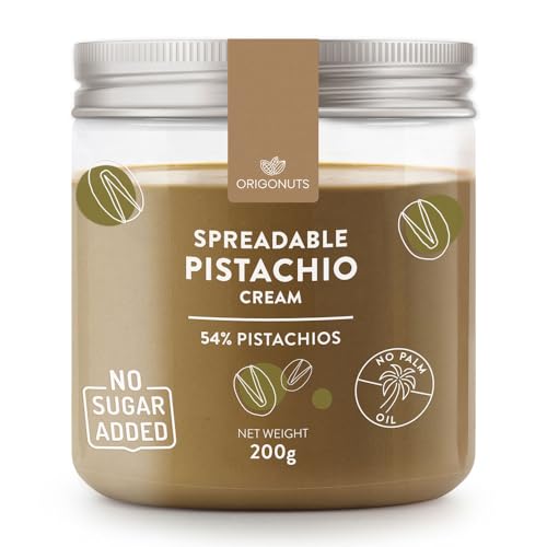 ORIGONUTS Pistaziencreme ohne Zuckerzusatz 200 g mit 54% Pistazien Aufstrich Süß Pistazienmus Streichfähige Pistazien Creme Perfekt für Krapfen Käsekuchen Croissant Desserts Brotaufstrich ohne Palmöl ORIGONUTS Pistaziencreme ohne Zuckerzusatz 200 g mit 54% Pistazien Aufstrich Süß Pistazienmus Streichfähige Pistazien Creme Perfekt für Krapfen Käsekuchen Croissant Desserts Brotaufstrich ohne Palmöl von ORIGONUTS Patisserie & Chocolaterie