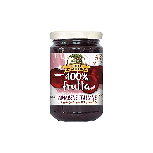 ORTO D'AUTORE Kompott aus Italienischen Sauerkirschen 1 X 340gr,Marmelade 100% Italienisches Obst,Marmelade ohne Zuckerzusatz mit Ganzen und Stücken Früchten,Niedertemperaturkochen,VeganOk ORTO D'AUTORE Kompott aus Italienischen Sauerkirschen 1 X 340gr,Marmelade 100% Italienisches Obst,Marmelade ohne Zuckerzusatz mit Ganzen und Stücken Früchten,Niedertemperaturkochen,VeganOk von ORTO D'AUTORE