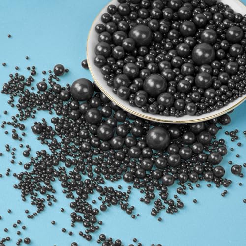 OSDUE Essbare Schwarz Zucker Streusel, 85g Essbare Schwarz Zuckerperlen Perle Zucker, Dekorperlen aus Zucker, für Tortendeko, Halloween, Thanksgiving, Weihnachtsfeier - Streu Dekor Perlmutt OSDUE Essbare Schwarz Zucker Streusel, 85g Essbare Schwarz Zuckerperlen Perle Zucker, Dekorperlen aus Zucker, für Tortendeko, Halloween, Thanksgiving, Weihnachtsfeier - Streu Dekor Perlmutt von OSDUE