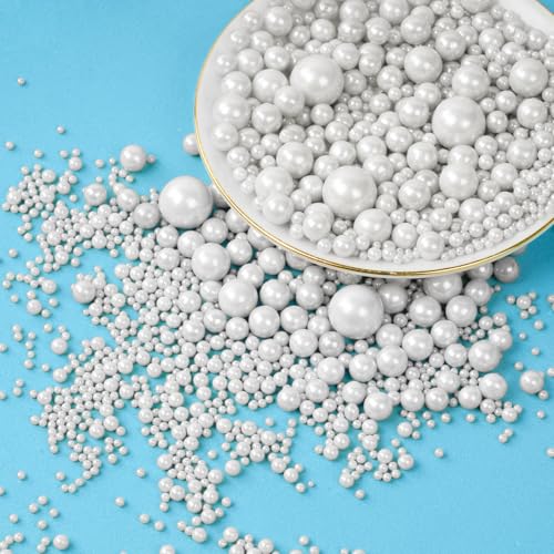 OSDUE Essbare Perlweiß Zucker Streusel, 85g Essbare Perlweiß Zuckerperlen Perle Zucker, Dekorperlen aus Zucker, für Tortendeko, Halloween, Thanksgiving, Weihnachtsfeier - Streu Dekor Perlmutt OSDUE Essbare Perlweiß Zucker Streusel, 85g Essbare Perlweiß Zuckerperlen Perle Zucker, Dekorperlen aus Zucker, für Tortendeko, Halloween, Thanksgiving, Weihnachtsfeier - Streu Dekor Perlmutt von OSDUE