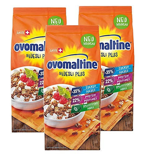 Ovomaltine 300g Crunchy Müsli PLUS, 3er Pack, (3x300 g) von Ovomaltine