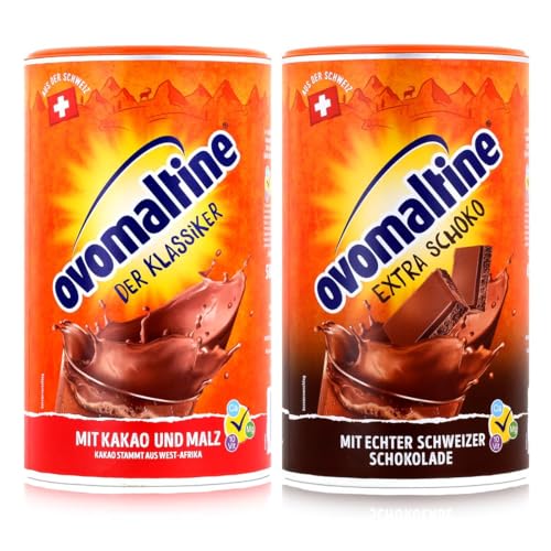 Ovomaltine Getränkepulver 450 g Schokopulver, 500 g Cassic Pulver, 2er Pack von Ovomaltine