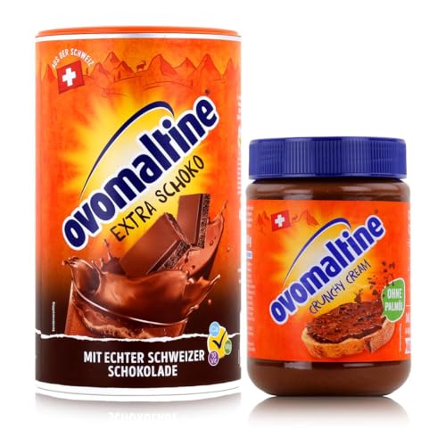 Ovomaltine Pulver Schokolade 450g + Crunchy Creme 380g (Set) von Ovomaltine