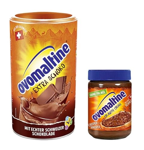 Ovomaltine Pulver Schokolade 450g + Crunchy Creme 380g (Set) von Ovomaltine