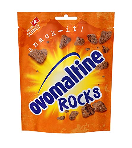 Ovomaltine Rocks - knusprige Stücke mit Schokolade - Schoko-Snack aus Schweizer Vollmilch-Schokolade, nachhaltig 60g von Ovomaltine
