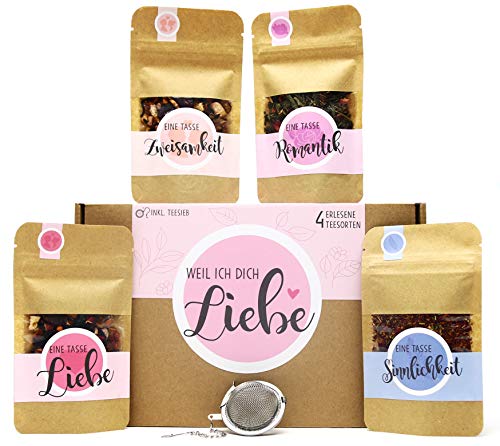 OWLBOOK Tee Geschenkset | Geschenke für Frauen und Männer | inklusive Teesieb und 4 Teesorten (Singel, Liebe) OWLBOOK Tee Geschenkset | Geschenke für Frauen und Männer | inklusive Teesieb und 4 Teesorten (Singel, Liebe) von OWLBOOK