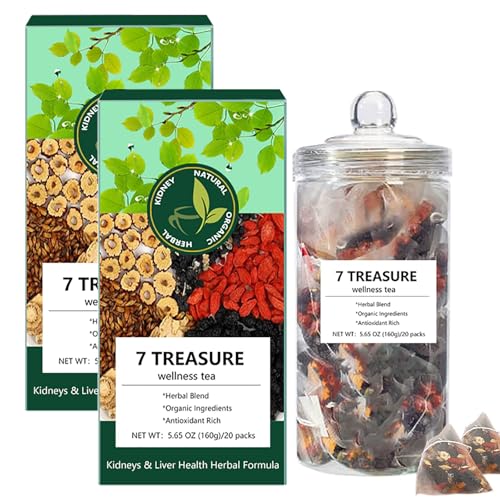 7 Treasure Wellness Tea | Ginseng 7 Treasure Kidney Tea,Formula Ginseng Seven Treasure Tea Bags,Chinese Liver Care Teas,Natural Organic Kidney Cleanse DetoxTea for Women & Men (2) von OWSEN