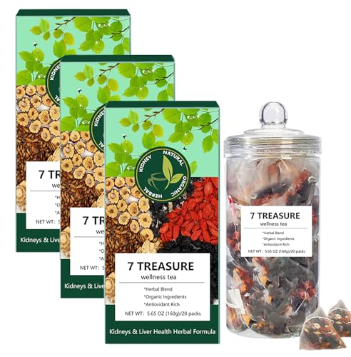7 Treasure Wellness Tea | Ginseng 7 Treasure Kidney Tea,Formula Ginseng Seven Treasure Tea Bags,Chinese Liver Care Teas,Natural Organic Kidney Cleanse DetoxTea for Women & Men (3) von OWSEN