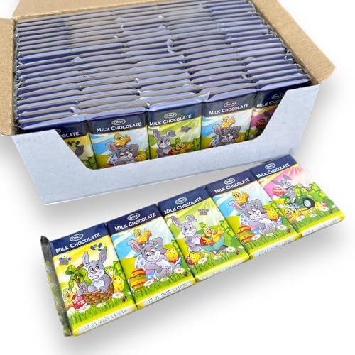 100x 15g OYOY Oster Schokotäfelchen Set I 1500g Milchschokolade Tafeln im Osterdesign mit OYOY Sticker I Osterschokolade Großpackung I schokoladige Ostergrüße von OYOY