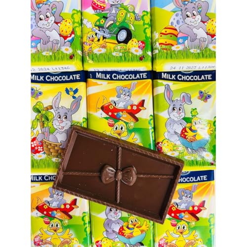 15x 15g OYOY Oster Schokotäfelchen Set I 225g Milchschokolade Tafeln im Osterdesign mit OYOY Sticker I Ostergeschenke Kinder und Erwachsene I Osterkorb Suessigkeiten I Osternest Schokolade von OYOY