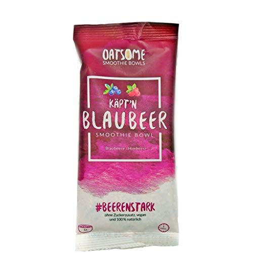 Käpt'n Blaubeer - Smoothie Bowl - Nährstoff Frühstück mit 100% natürlichen Zutaten & ohne Zusatzstoffe und raffinierten Zucker - Lange satt mit nur 200 kcal - 50g, Menge:1 Stück Käpt'n Blaubeer - Smoothie Bowl - Nährstoff Frühstück mit 100% natürlichen Zutaten & ohne Zusatzstoffe und raffinierten Zucker - Lange satt mit nur 200 kcal - 50g, Menge:1 Stück von Oatsome