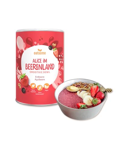 OATSOME® Alice Im Beerenland | Smoothie Bowl Mit Acai & Erdbeeren | 100% Natürlich, Vegan & Ohne Zuckerzusatz + Zusatzstoffe | Einfache Zubereitung | Frühstück | Superfoods | Gefriertrocknung | 400g von Oatsome