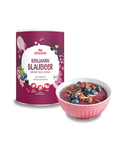 OATSOME® Benjamin Blaubeer | Smoothie Bowl Mit Blaubeere & Johannisbeere | Bio & Vegan | 100% Natürlich & Ohne Zuckerzusatz + Aroma | Einfache Zubereitung | Frühstück | Gefriertrocknung | 400g von Oatsome