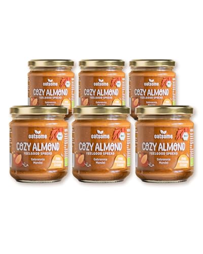 OATSOME® 6er Set Cozy Almond | Feelgood Spread | Gebrannte Mandel | Vegan | Ohne raffinierten Zucker & Ohne Palmöl | Bio & 100% Natürlich | Frühstück | Cremiger Snack | 6x190g von Oatsome