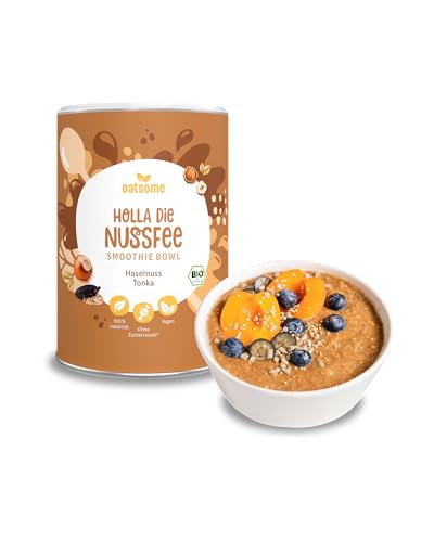 OATSOME® Holla die Nussfee | Smoothie Bowl Mit Haselnuss & Tonka | Bio & Vegan | 100% Natürlich & Ohne Zuckerzusatz + Aromen | Einfache Zubereitung | Frühstück | Gefriertrocknung | Superfood | 400g von Oatsome