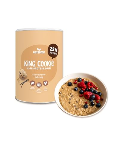 OATSOME® King Cookie | High Protein Bowl mit Keksteiggeschmack & Schokochips | 23g Protein | 100% Natürlich, Vegan & Ohne Raffinierten Zucker | Einfache Zubereitung | 400g von Oatsome
