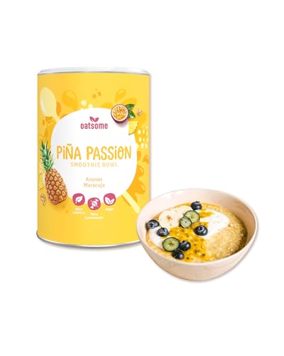OATSOME® Pina Passion | Smoothie Bowl Mit Ananas & Maracuja | 100% Natürlich, Vegan & Ohne Zuckerzusatz + Zusatzstoffe | Einfache Zubereitung | Frühstück & Snack | Superfoods | Limited Edition | 400g von Oatsome