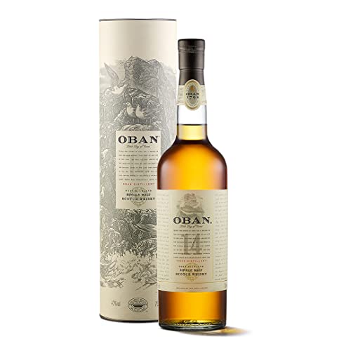 OBAN 14 Jahre | Single Malt Scotch Whisky | Preisgekrönter, aromatischer Bestseller | handgefertigt aus den schottischen Highlands | 40% vol | 700ml Einzelflasche | von Oban