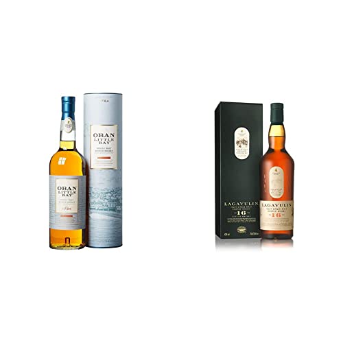 Oban Little Bay | Highland Single Malt Scotch Whisky | mit Geschenkverpackung | Preisgekrönter, aromatischer Bestseller | handverlesen aus Schottland | 43% vol | 700ml & Lagavulin 16 Jahre | 700ml von Oban