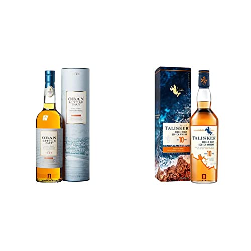 Oban Little Bay | Highland Single Malt Scotch Whisky | mit Geschenkverpackung | aromatischer Bestseller | handverlesen aus Schottland | 43% vol | 700ml & Talisker 10 Jahre | 45.8% vol | 700ml von Oban