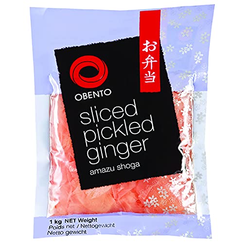 Obento Sliced Pickled Ginger Pink (Eingelegter Ingwer Pink in Scheiben), 1 kg von Obento